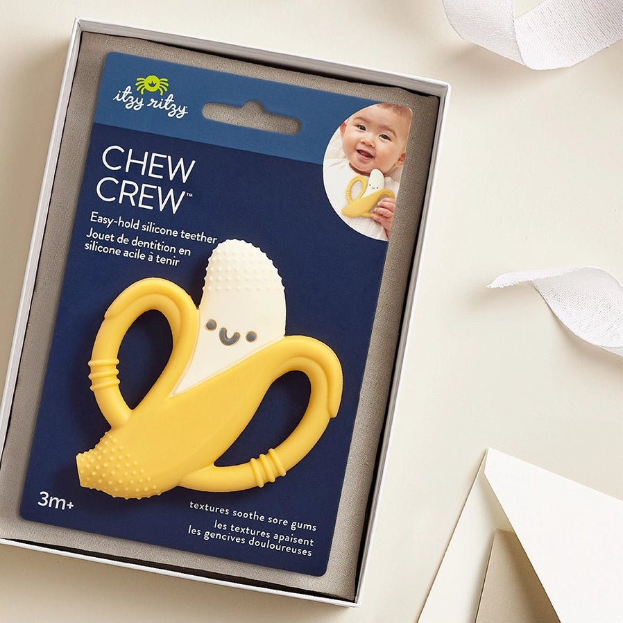 Itzy Ritzy Banana Soft Silicone Teether – BPA-Free – Soft Silicone Baby Teether - 3 months and up. - Little Gift Nook