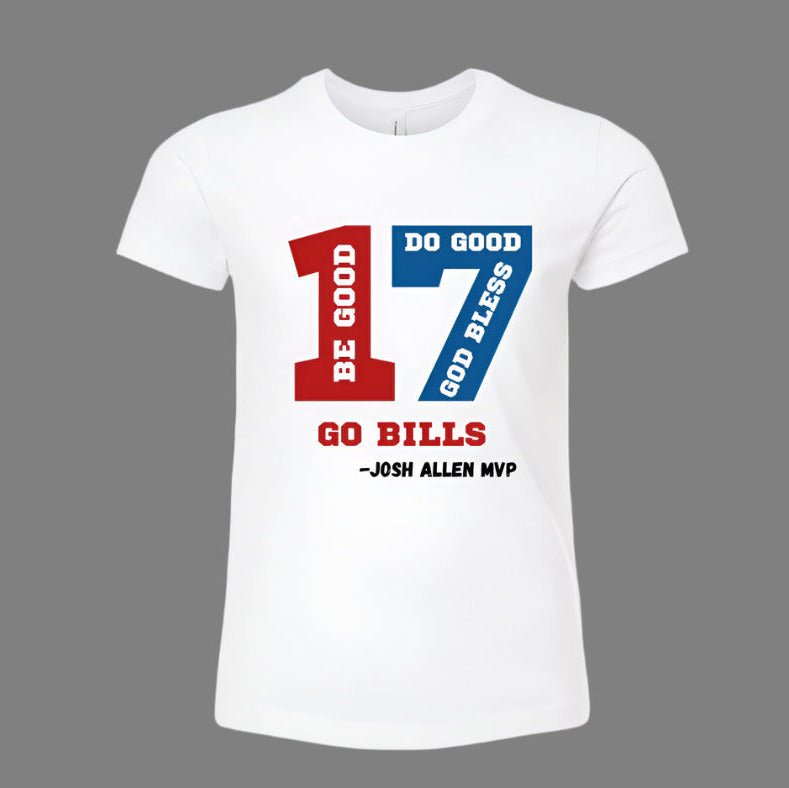 Be Good, Do Good, God Bless Josh white Tshirt MVP quote inside number 17 -shirt on gray background - Little Gift Nook
