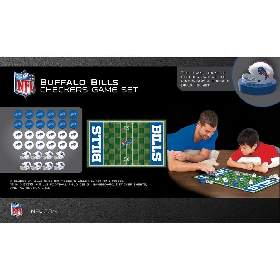 Buffalo Bills Checkers Board Game. Back of box. - Little Gift Nook