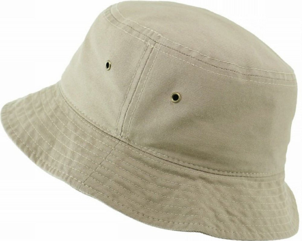 Child Tan Bucket Hat side view. Fits kids ages 6 and up. - Little Gift Nook