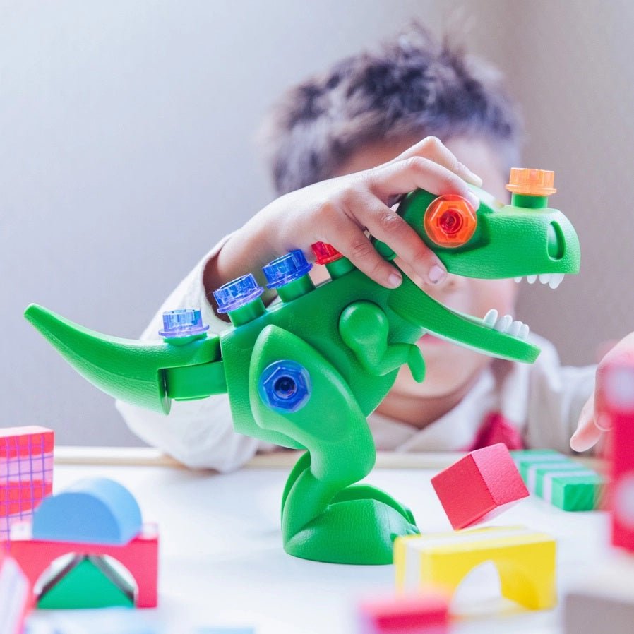 Design Drill T-Rex Build & Learn built. Stem learning - Little Gift Nook