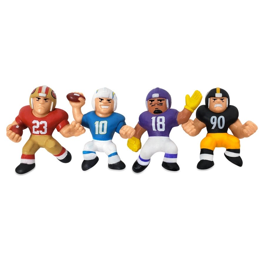 NFL 2025 Flexmates mystery bag collectible figures that can stretch out. 32 total football players to collect and 4 rare finds. Little Gift Nook