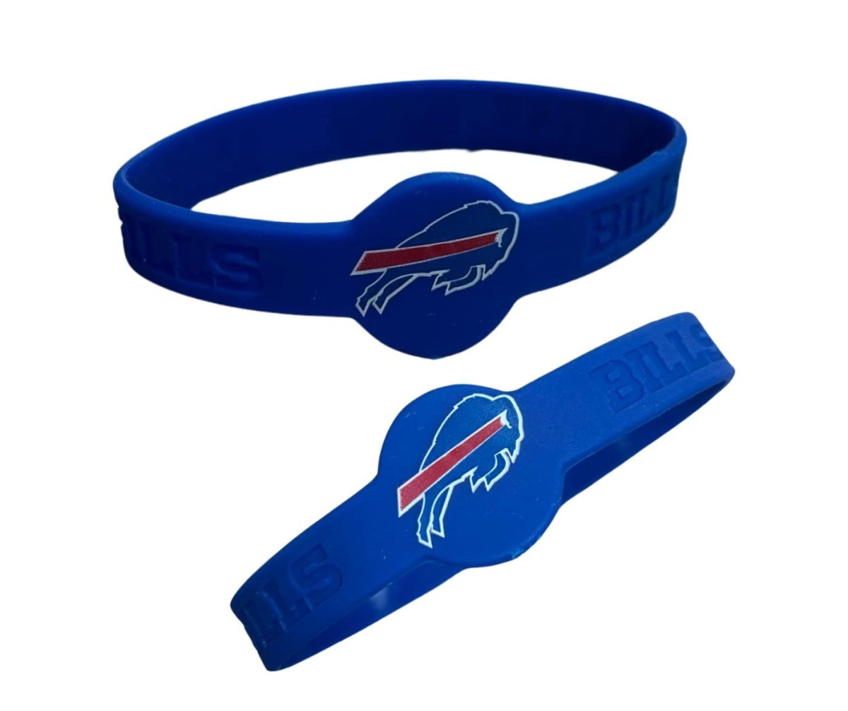 Blue NFL Buffalo Bills Silicone Bracelets. Logo on front. - Little Gift Nook