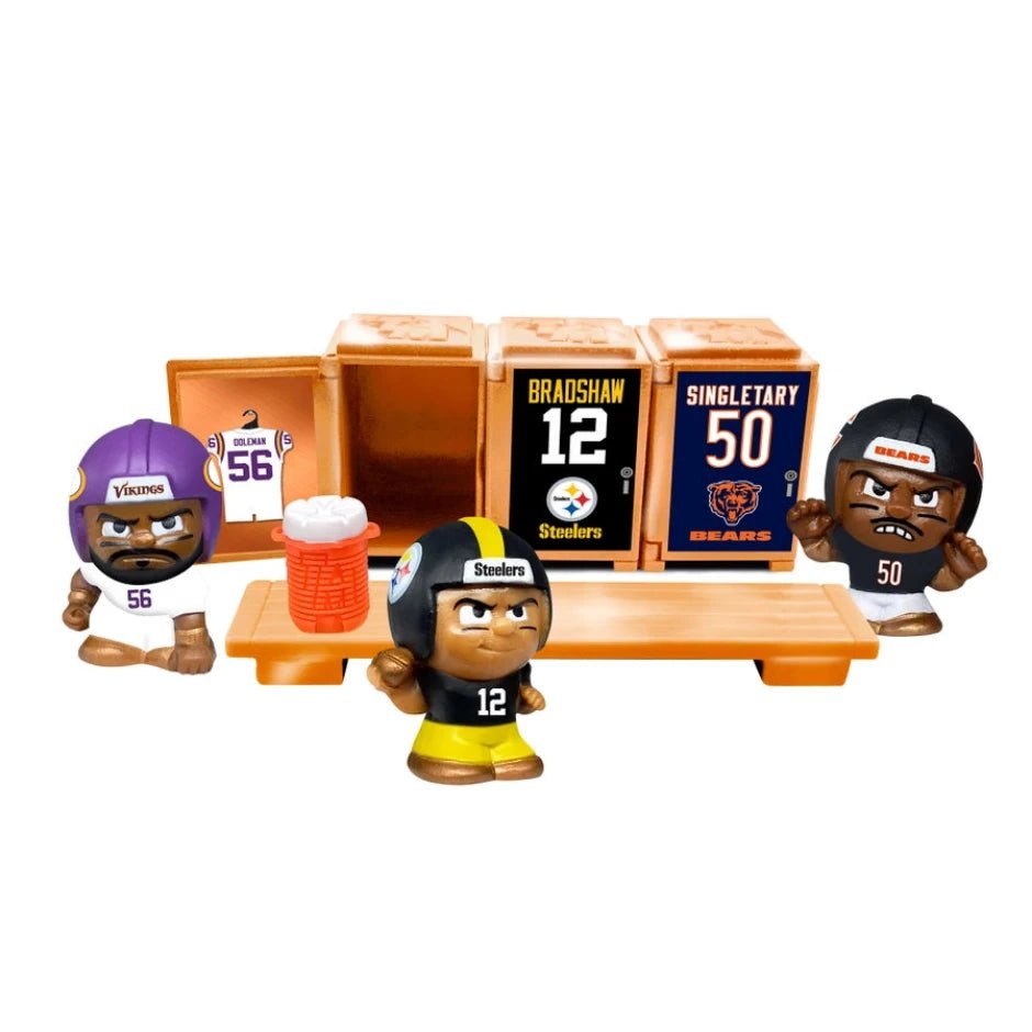 NFL Teenymates Legend Lockers 2025. Mystery Blind Bag. Contains 3 playsers, lockers, decals, and bench and water bottle. - Little Gift Nook