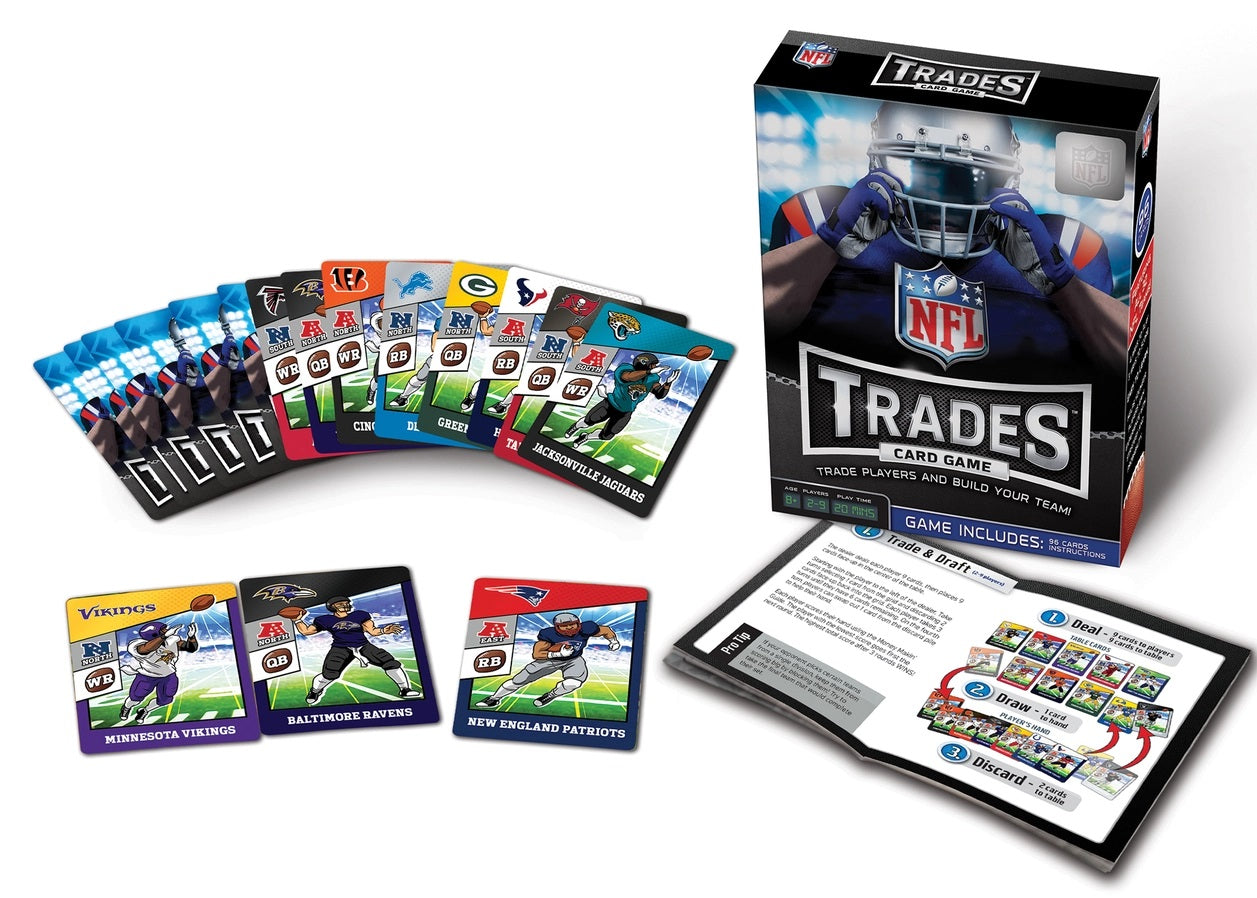 NFL Trades Card Game. contains 96 cards and instruction book. Comes in box. - Little Gift Nook
