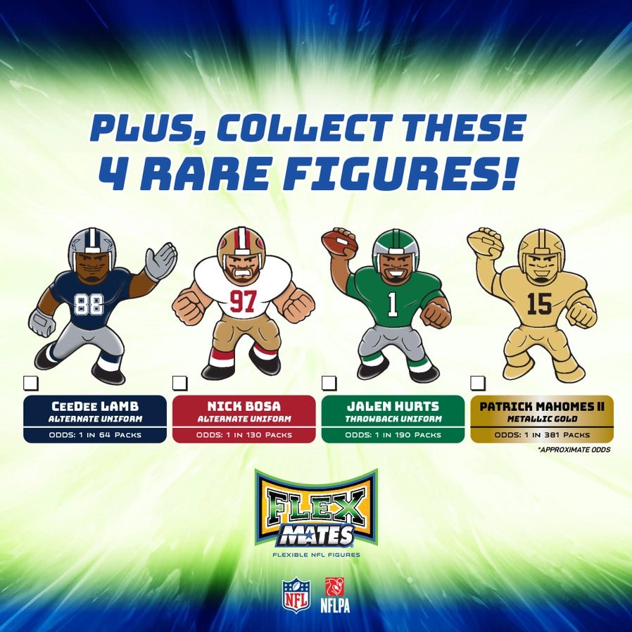 FlexMates 2025 new Series 1 collectible stretchy mystery bag NFL player. Collect all 32 plus 4 rare! - Little Gift Nook