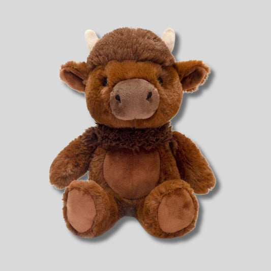 Plush 11" Bill the Buffalo Customizable. Soft Plush Stuffed Buffalo. Personalize him with message or name on tummy and feet. - Little Gift Nook