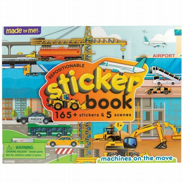 Transportation Sticker Book ~ repositionable stickers! Sticker book. Kids Stickers. 165 stickers and 5 scenes.- Little Gift Nook