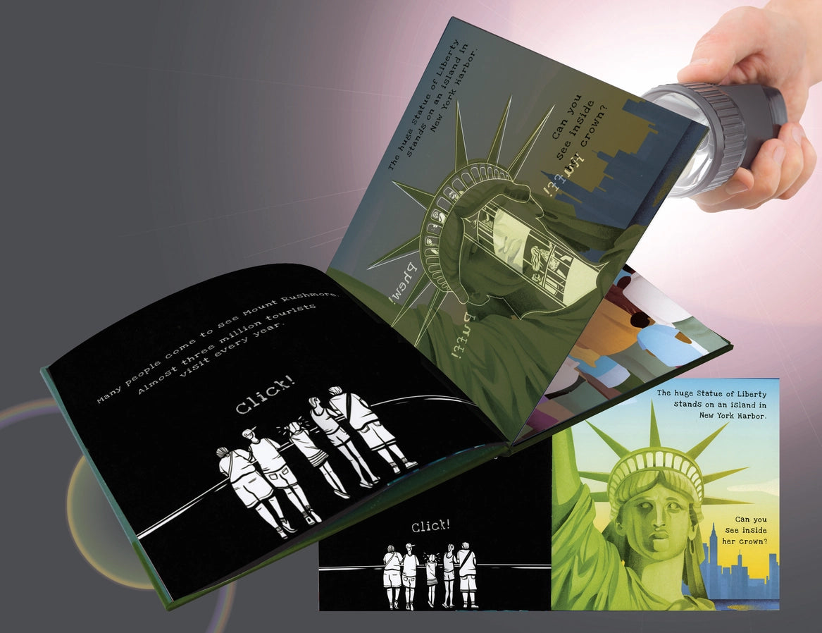 Shine-A-Light: Wonders of the USA Book -shine a flashlight to see hidden images - Little Gift Nook