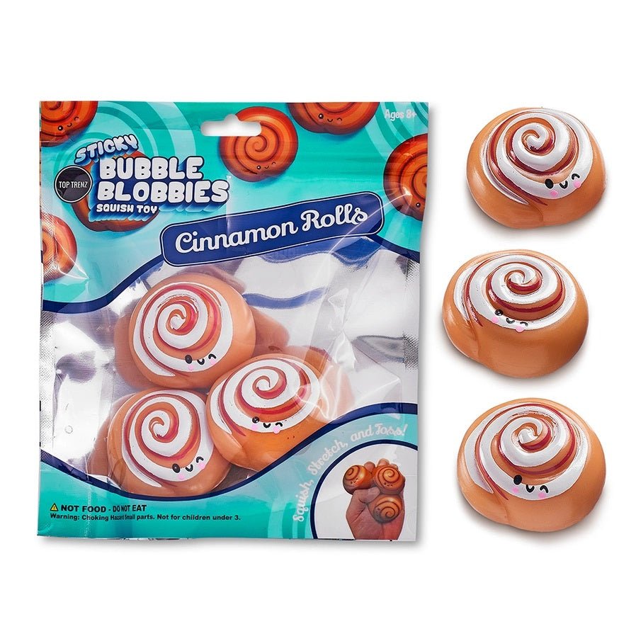 Sticky Bubble Blobbies Cinnamon Rolls. Sensory sticky squish 3 pack fidget toys - Little Gift Nook