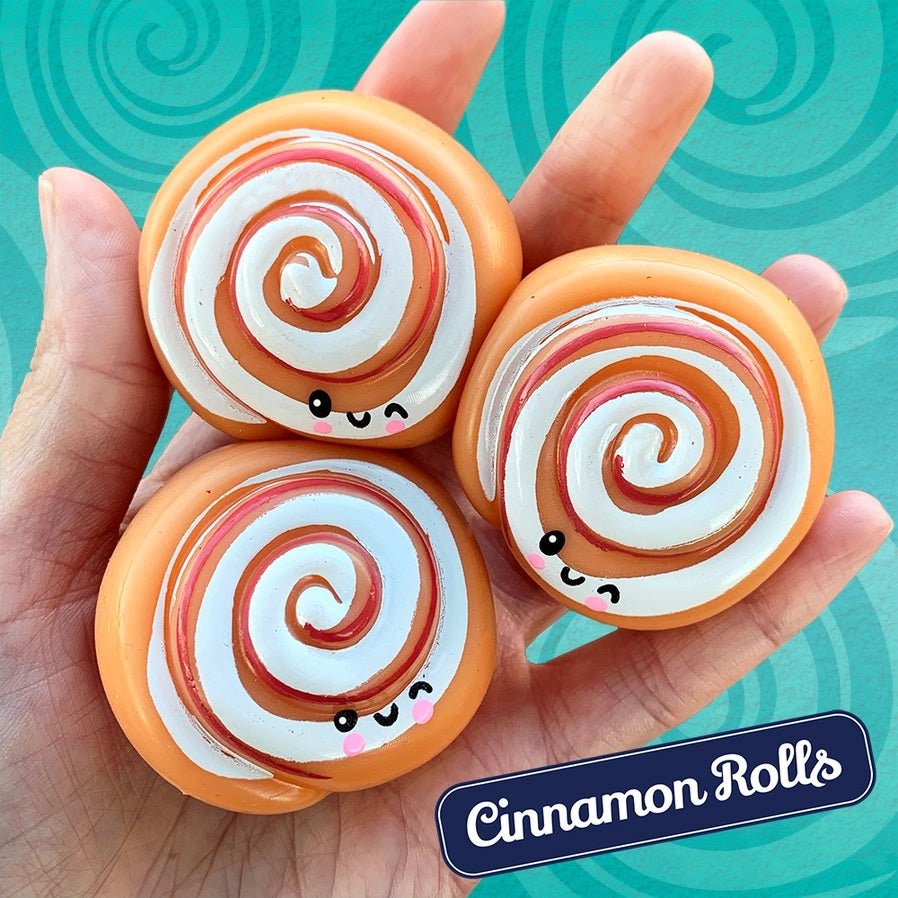 Sticky Bubble Blobbies Cinnamon Rolls. 3 pack of toy cinnamon squish sensory fidgets. - Little Gift Nook
