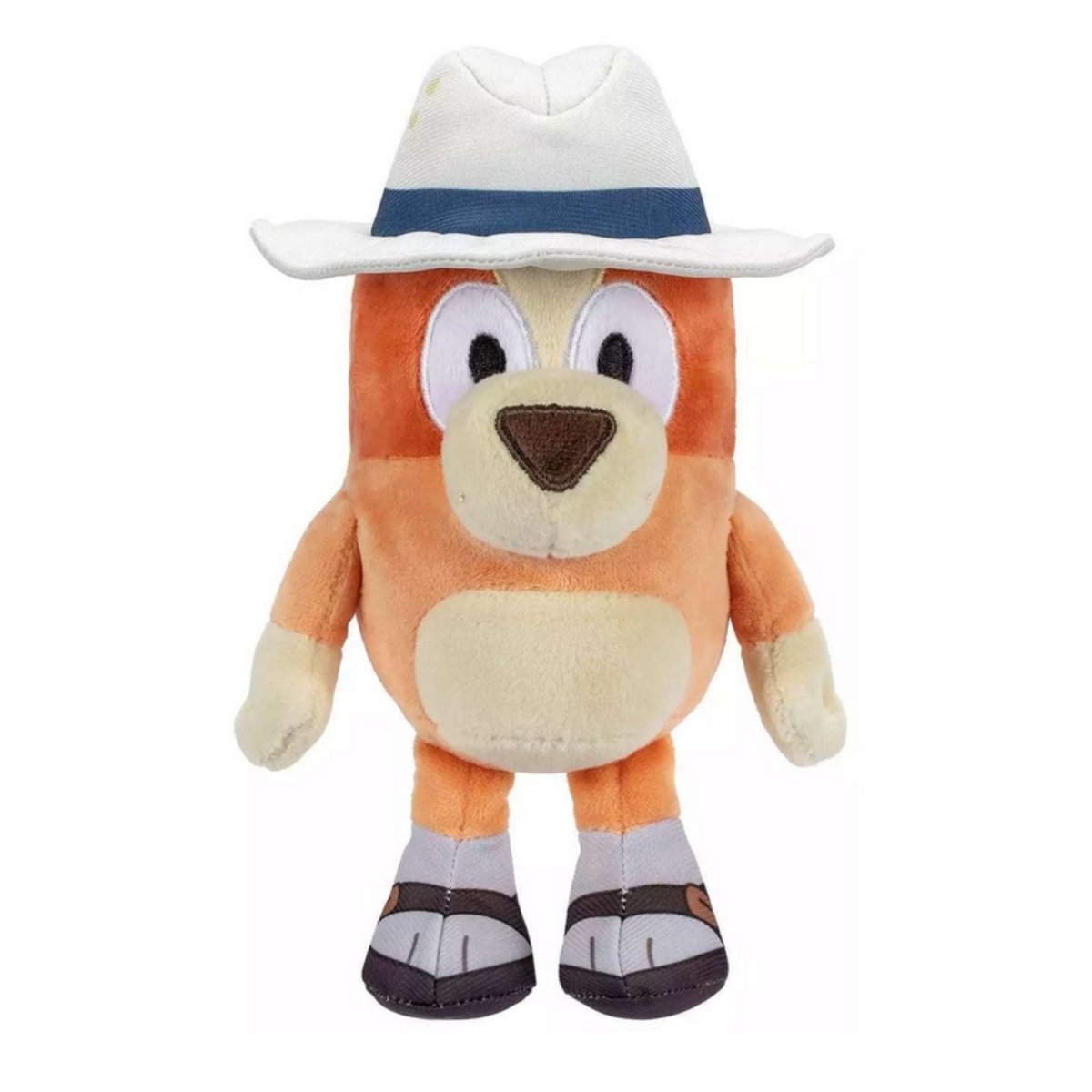 Bluey Bingo in cowboy hat mini plush toy by Moose Toys, 7 inches tall, soft and cuddly stuffed animal, Bingo character front view on white background, perfect gift for toddlers and kids – Little Gift Nook