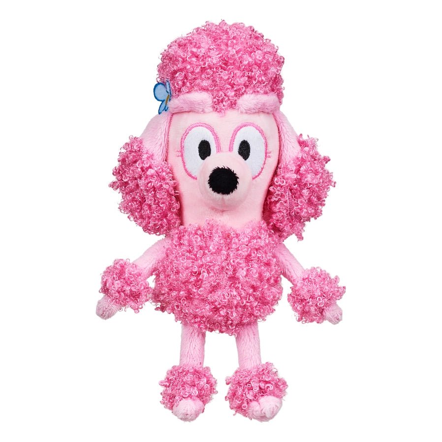 Bluey Coco mini plush toy by Moose Toys, 8 inches tall, soft and cuddly stuffed animal, Coco character front view on white background, perfect gift for toddlers and kids – Little Gift Nook