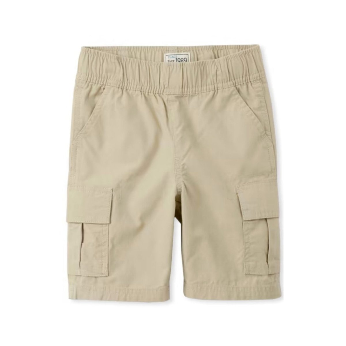 Boys Pull on Khaki Cargo Short. Elastic waist with adjustable straps inside.  - Little Gift Nook