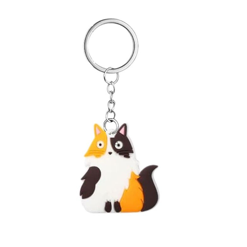 Calico Cat Kitty Plastic Keychain - Little Gift Nook