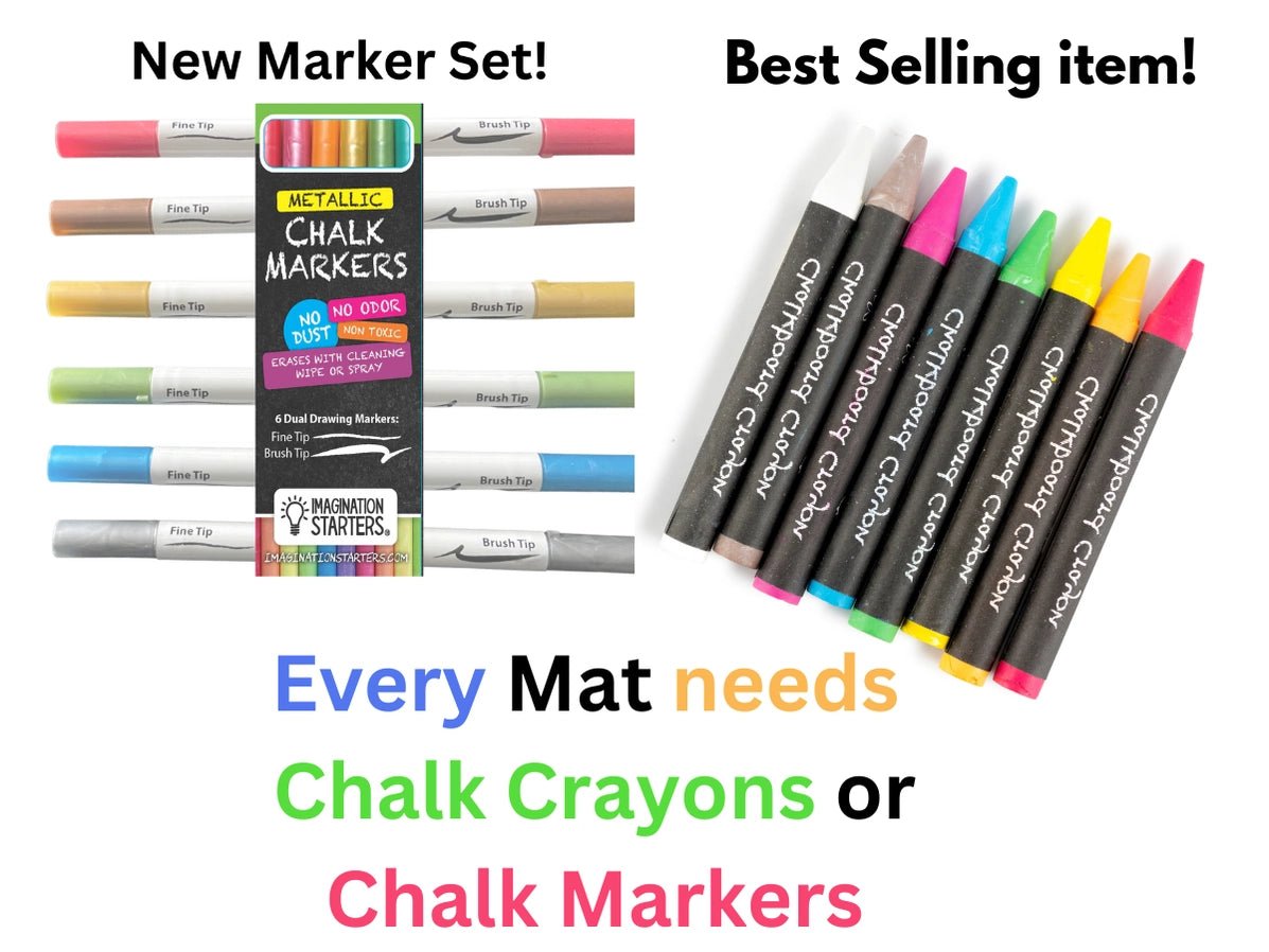 Imagination Starters chalkboard crayons or markers. - Little Gift Nook