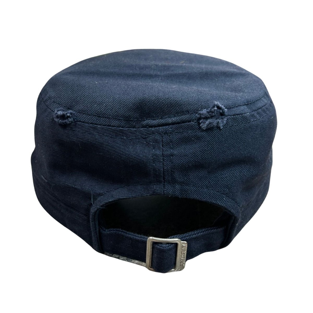 Lake Chautauqua navy cadet hat back with adjustable belt.