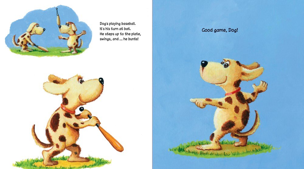 Good Game! Sports Reusable Sticker Board Book dog playing baseball. - Little Gift Nook