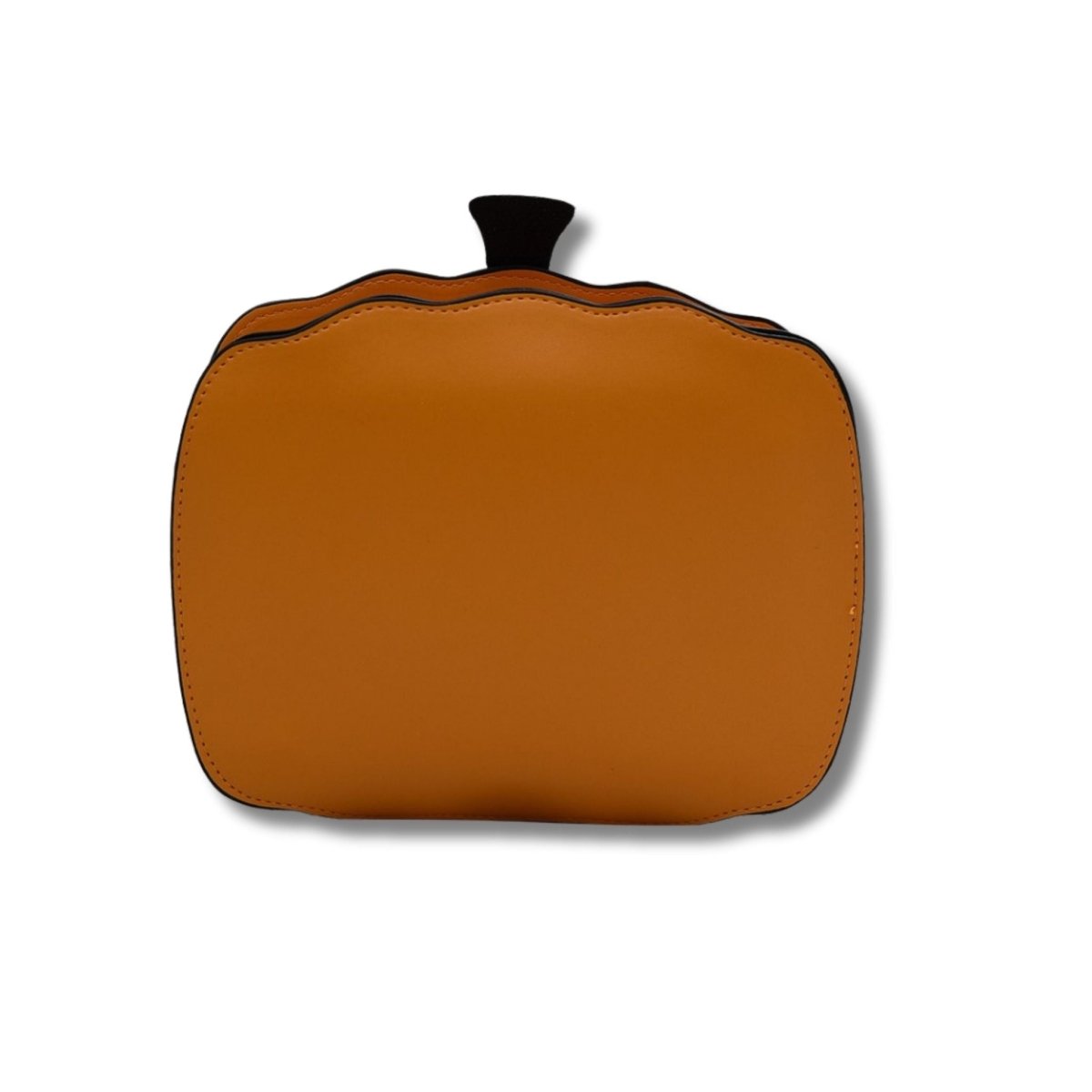 Jack-O-Lantern Pumpkin Purse back view. Faux leather. - Little Gift Nook