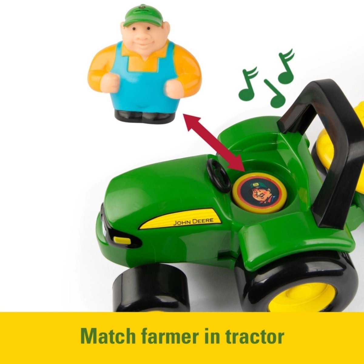 John Deere animal sounds tractor hayride toy with farmer and sound on his seat in the tractor.
