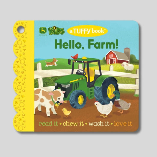 John Deere Hello, Farm non-rip Book. Tuffy Book for baby. Great baby shower gift idea. - Little Gift Nook