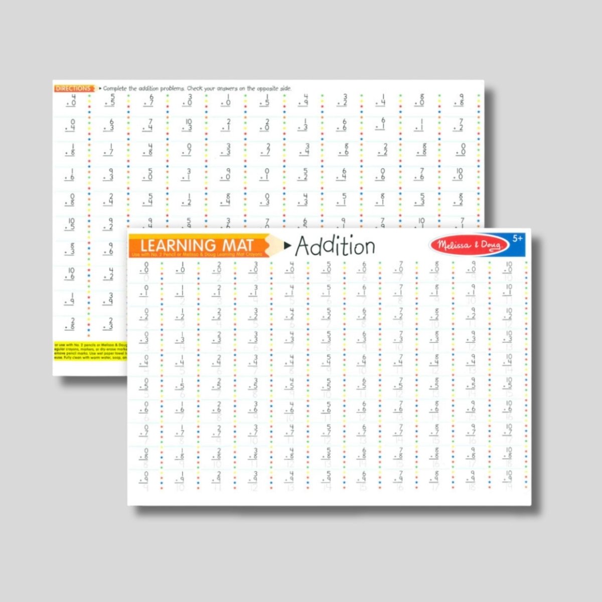 Melissa & Doug double sided wipe off addition learning mat. - Little Gift Nook