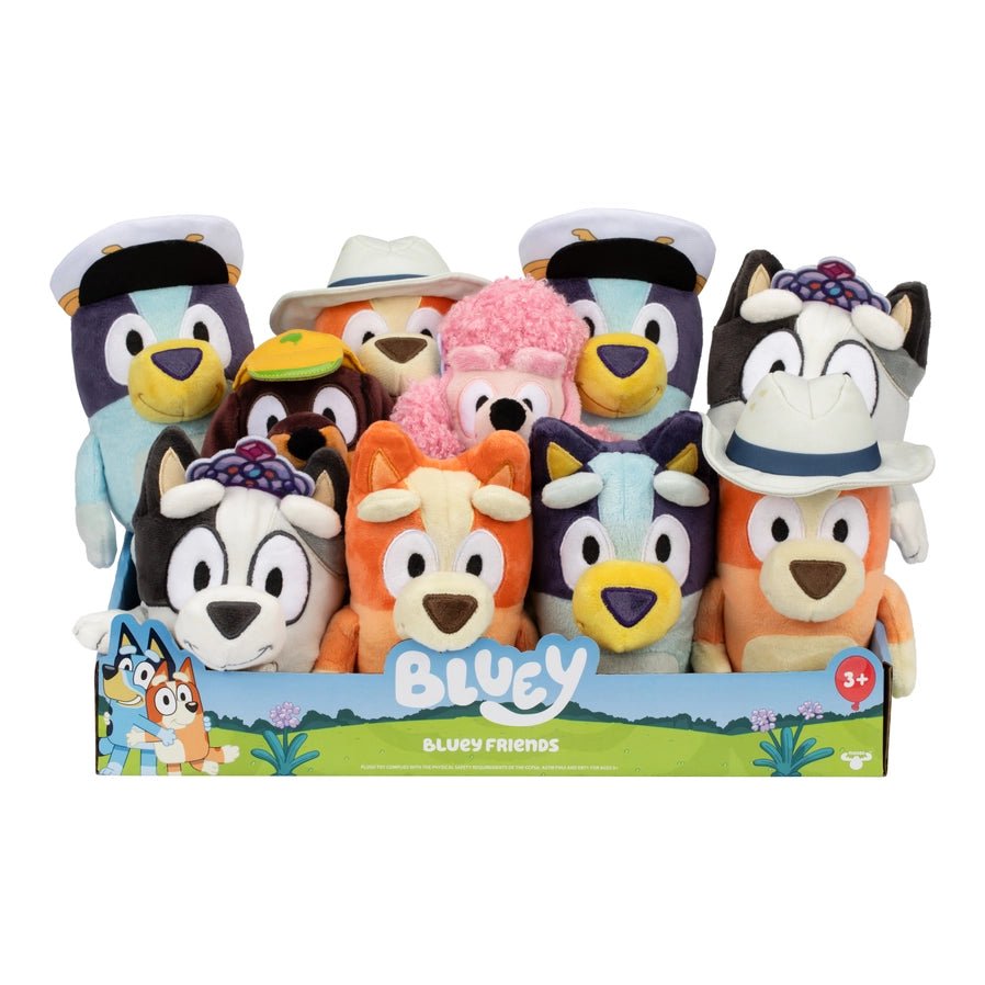 Moose Toys Bluey Friends Mini Plush Toys. Choose your favorite plush character. Measures 6" - 9". Soft and cuddly stuffed toys. - Little Gift Nook.