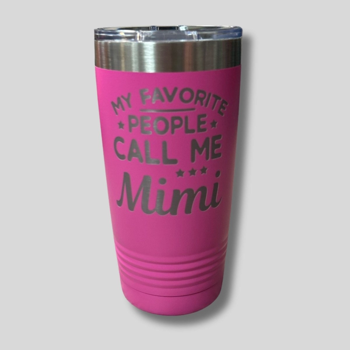 Mimi Nana Stainless Steel Tumbler. 20 oz. My favorite people call mimi pink tumbler. - Little Gift Nook