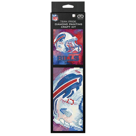NFL officially licensed Buffalo bills logo helmet diamond art craft kit in package on white background. Little Gift Nook