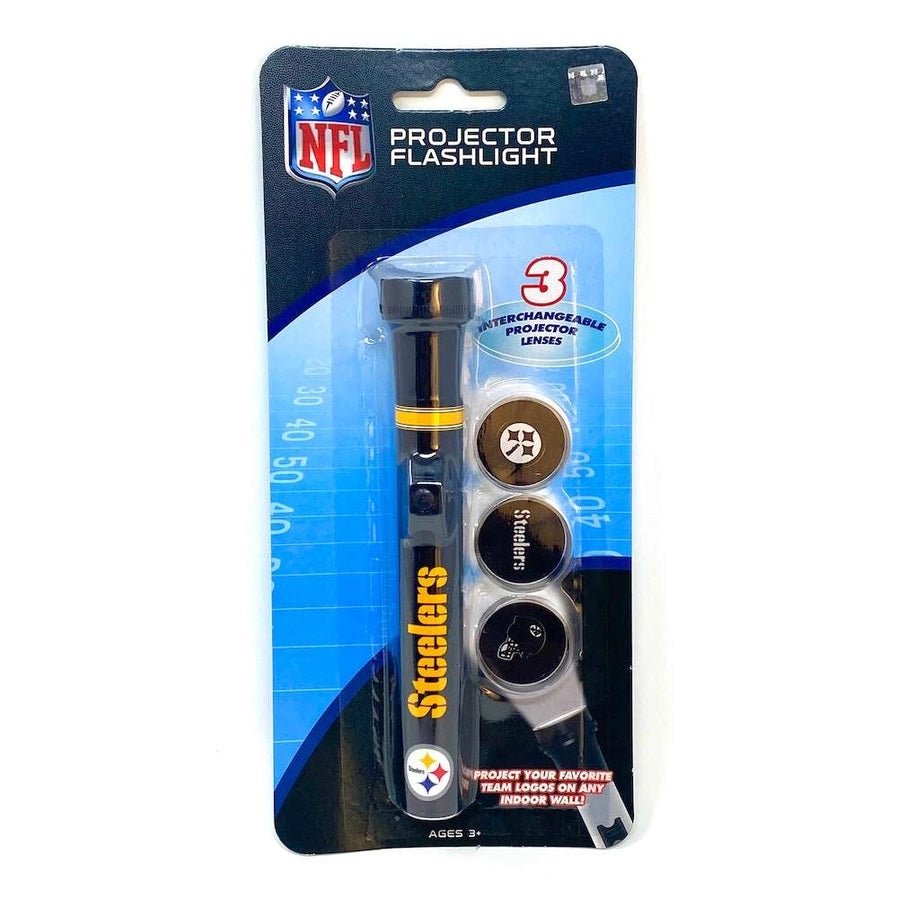 Pittsburgh Steelers Projector Flashlight in packaging with 3 interchangeable lenses.- Little Gift Nook