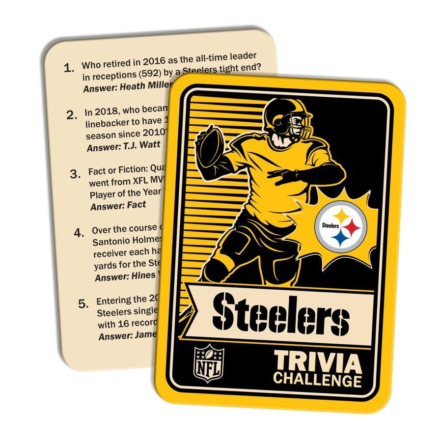 Pittsburgh Steelers Trivia Challenge Game. Sample trivia cards inside box. - Little Gift Nook