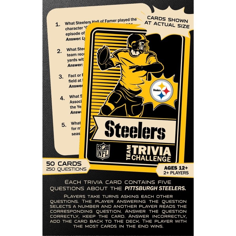 Pittsburgh Steelers Trivia Challenge Game. Over 50 cards and 250 questions. Ages 12 and up.- Little Gift Nook