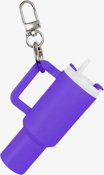 Mini Stanley inspired Tumbler Keychain in purple