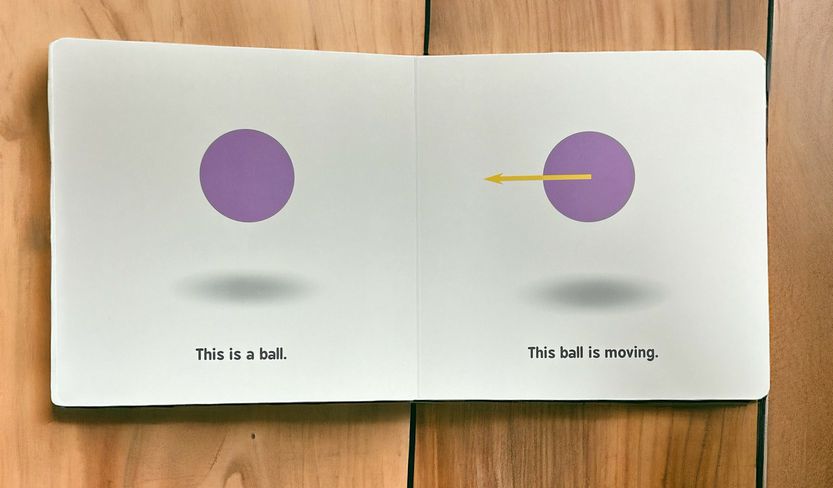Inside Rocket Science For Babies: Baby University Series Board Book ball moving.