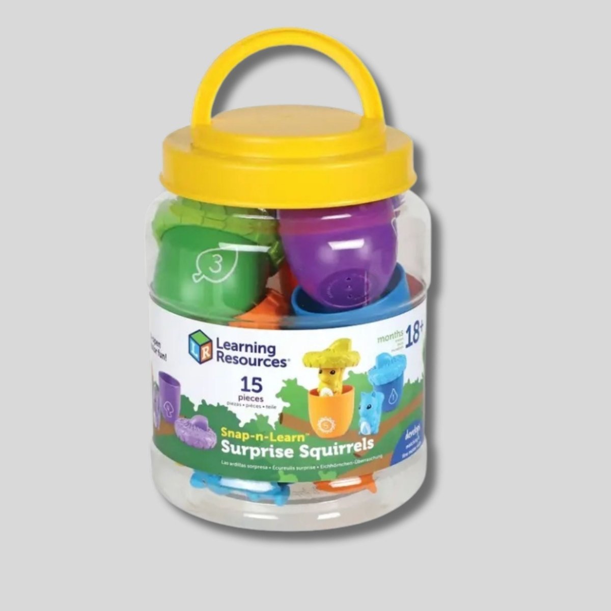 Learning Resources snap n learn surprise squirrels educational toys in tub - Little Gift Nook