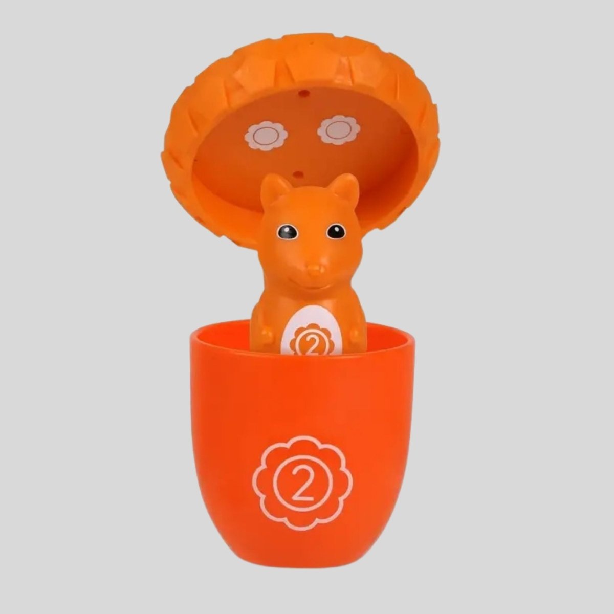 Learning Resources snap n learn surprise squirrels educational toy in orange.