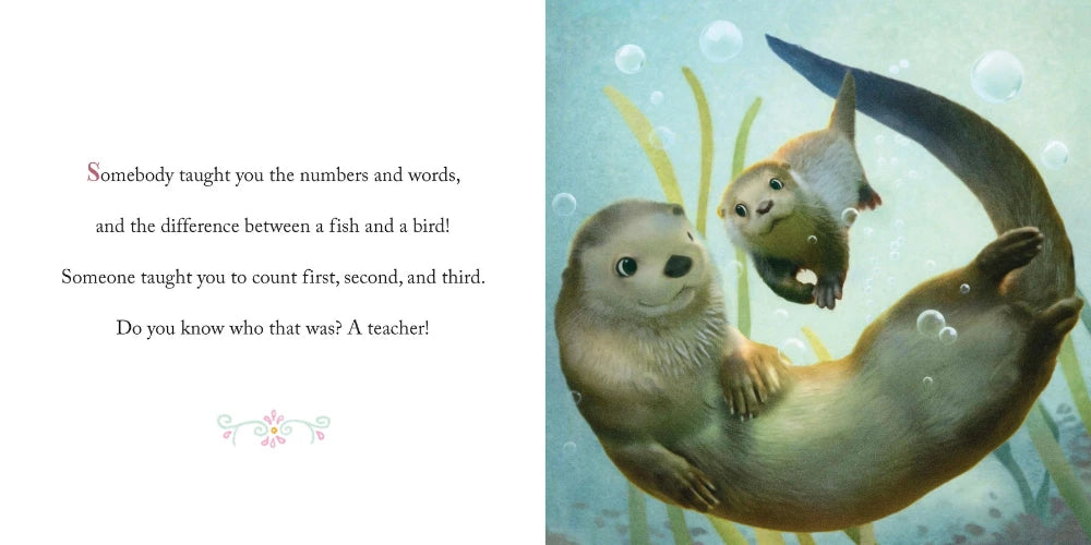 Why We Need Teachers Book otter teacher and otter student teaching numbers and words - Little gift Nook