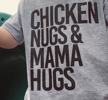 Load image into Gallery viewer, Chicken Nugs &amp; Mama Hugs heather gray kids tshirts handmade