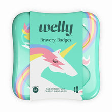 Load image into Gallery viewer, Welly Bravery Badges Fabric Bandages ~ Unicorn 48 count NEW!
