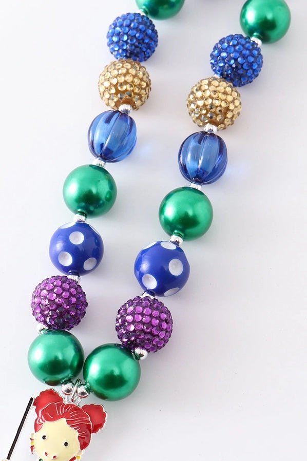 Close up of chunky beads on the Halloween Witch Bubble Chunky Necklace Hocus Pocus Inspired! - Little Gift Nook