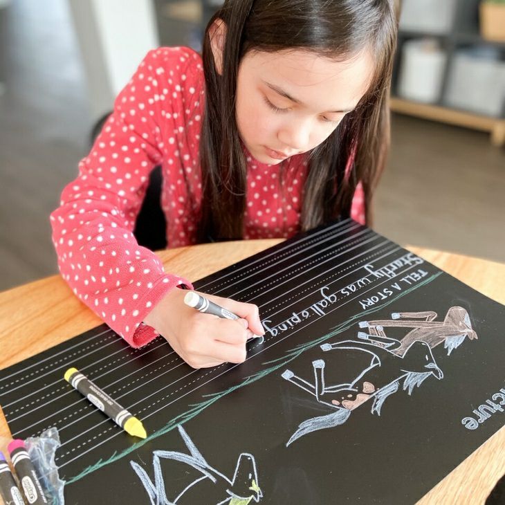 Imagination Starters Draw a Picture Tell a Story Chalkboard Placemat - Little Gift Nook