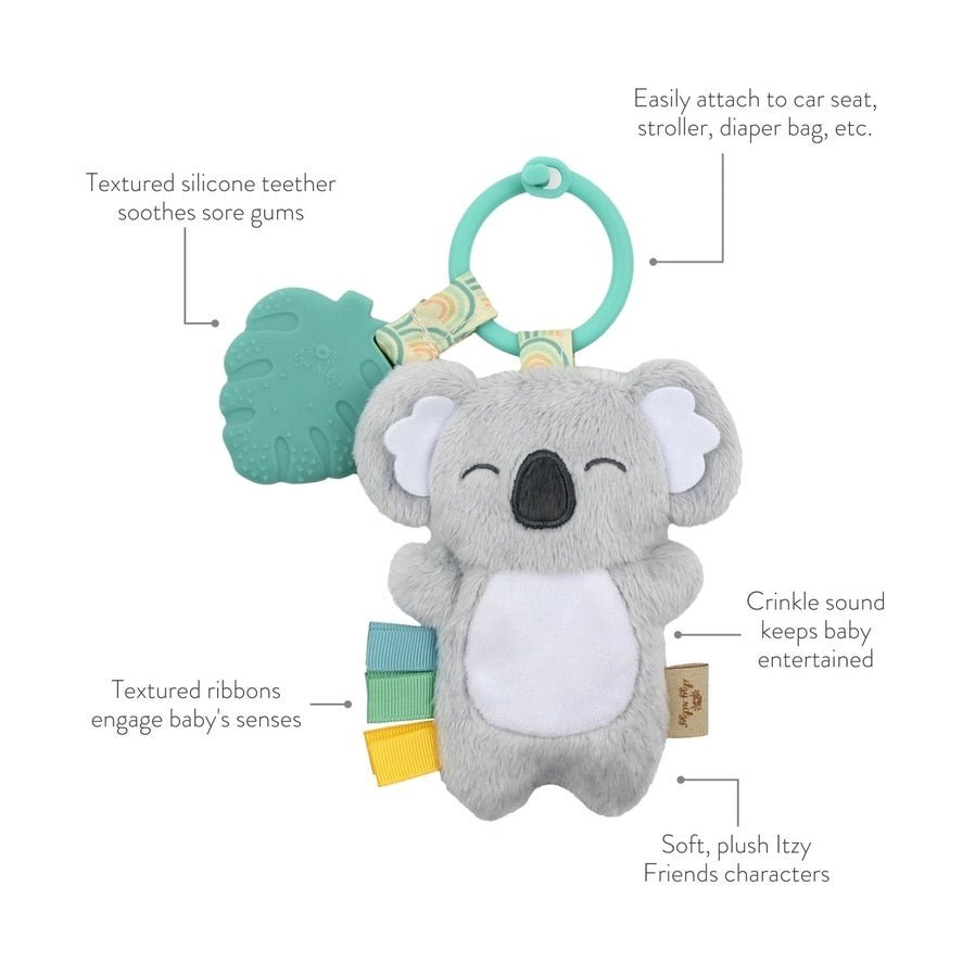 Itzy Ritzy Pal Koala Plush Teether features. - Little Gift Nook