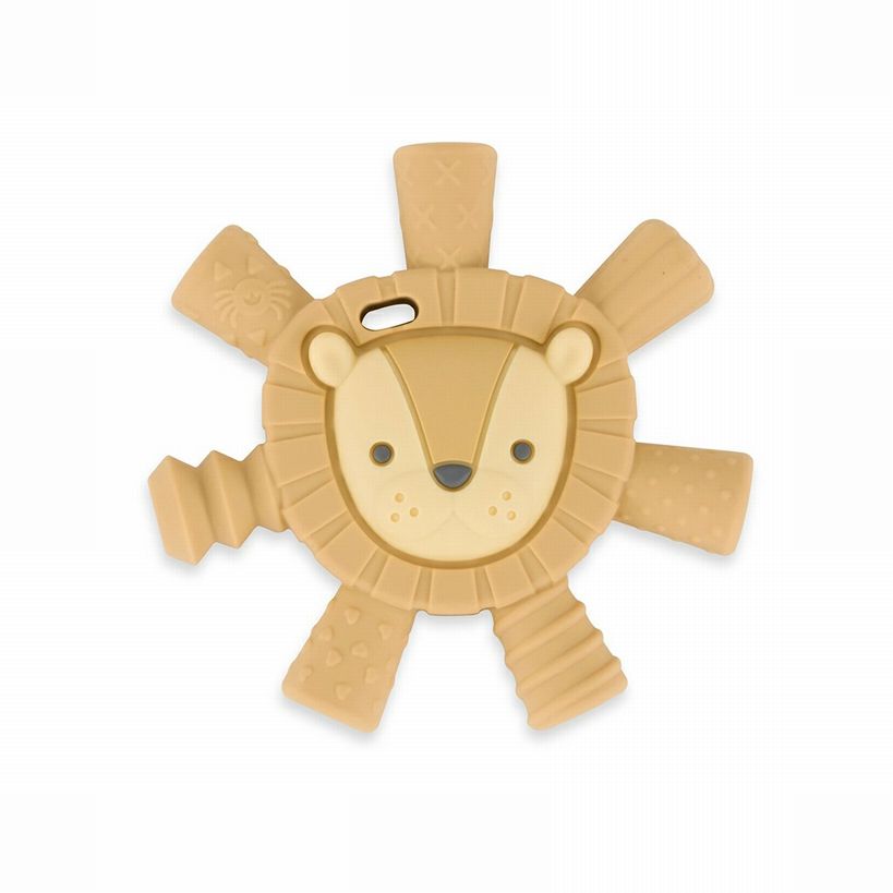 Itzy Ritzy Lion Baby Molar Teether - with 7 texture hollow tubes that reach top and bottom gums - Little Gift Nook