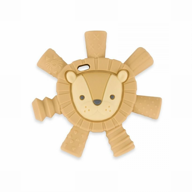 Itzy Ritzy Lion Baby Molar Teether - with 7 texture hollow tubes that reach top and bottom gums - Little Gift Nook