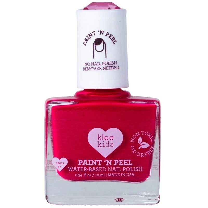 Klee Naturals Peel-Off Nail Polish – Denver Fuchsia - royal fuchsia pink - Made in USA! Comes off clothing & furniture with water and peels off so no remover needed- Little Gift Nook