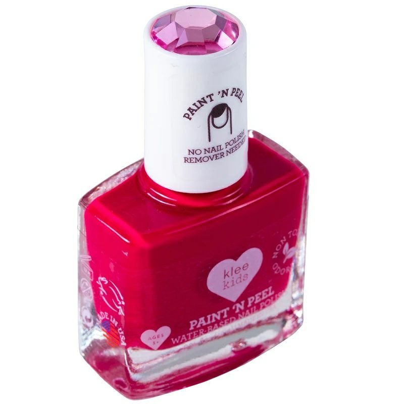 Klee Naturals Peel-Off Nail Polish – Denver Fuchsia - Made in USA! Side view of container.- Little Gift Nook