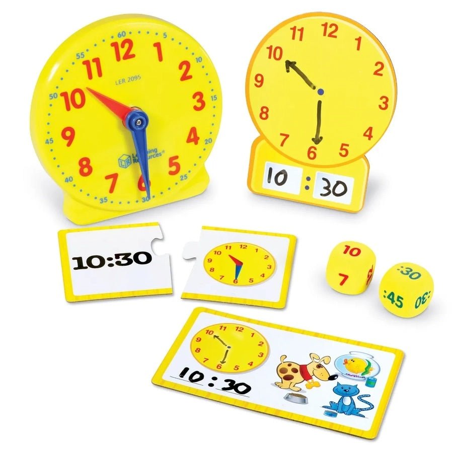 Learning Resources Time Activity Set with clocks, cards, and dice - Little Gift Nook