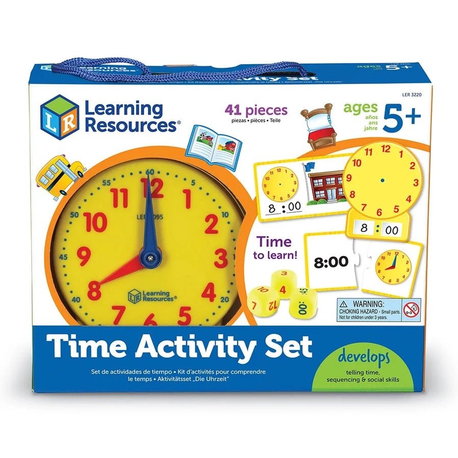 Learning Resources Time Activity Set in box ages 5 and up and 41 pieces - Little Gift Nook