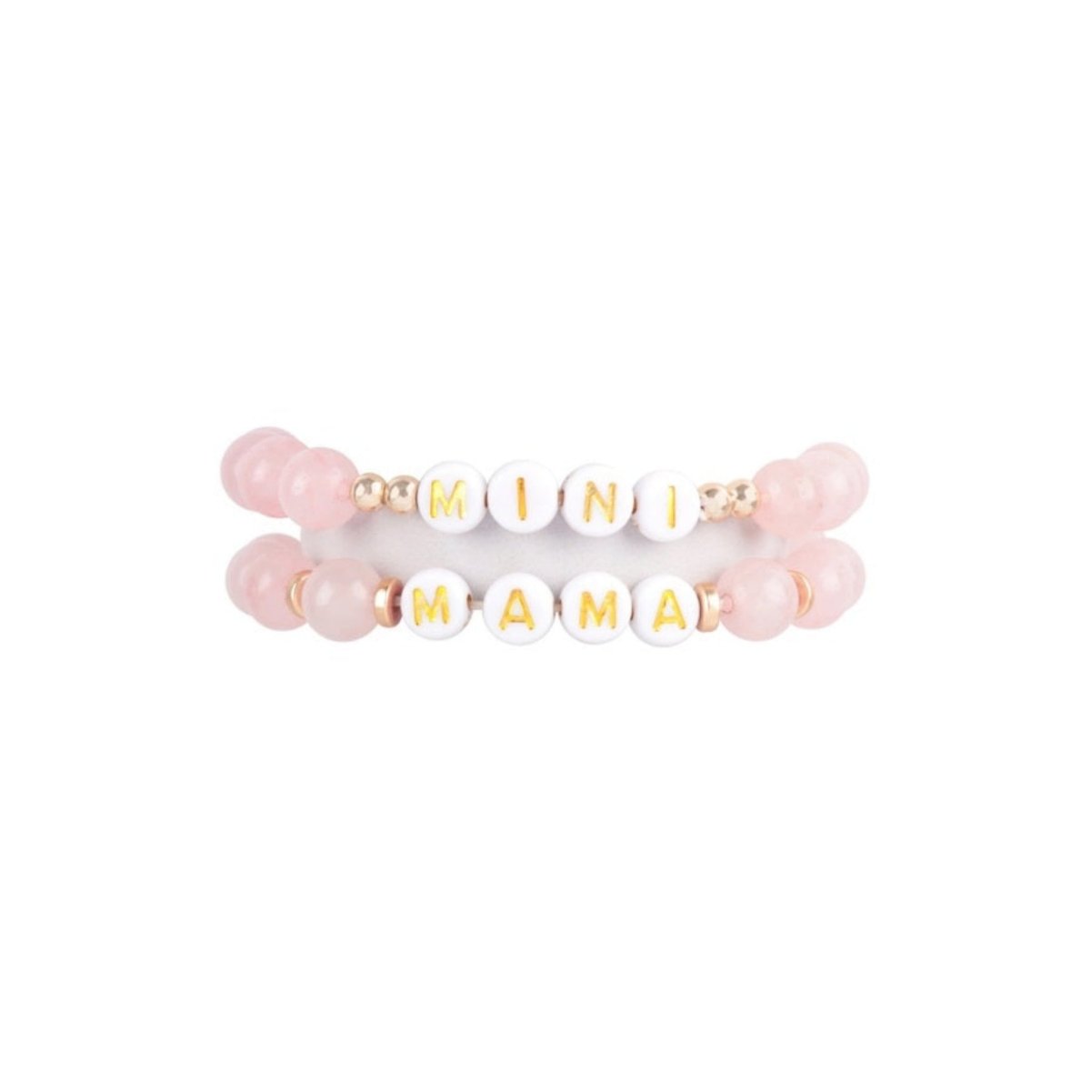 Mama and Me Beaded Friendship Bracelets Gift Set in Light Pink - Little Gift Nook