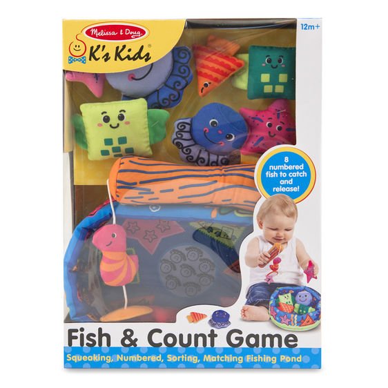Melissa & Doug Fish Count Baby Game. Ages 12 months and up. Sensory matching fishing game for baby. Makes great 1st Birthday Gift.- Little Gift Nook
